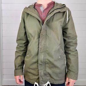 Canvas Jacket | Men's | Medium | H&M | Hood, Snap Pockets, Bottom & Hood Cinch